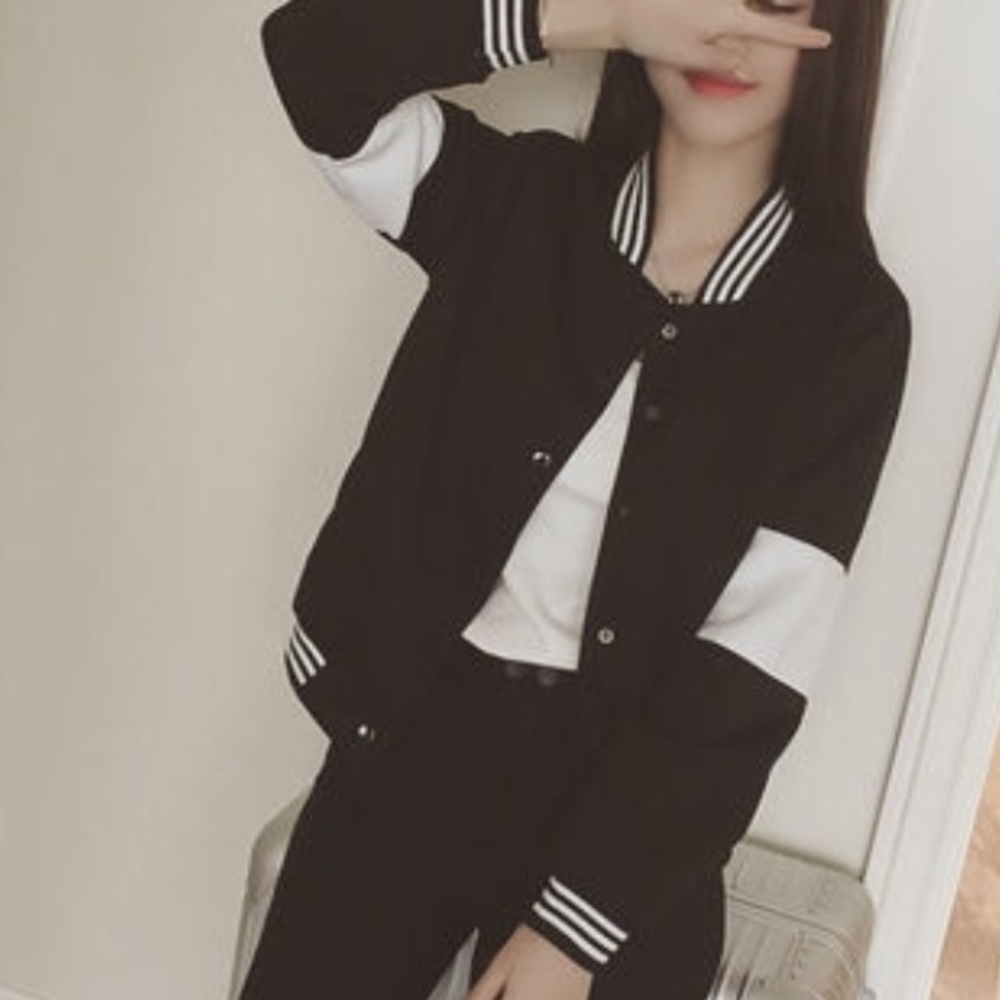 Black and white bomber jacket